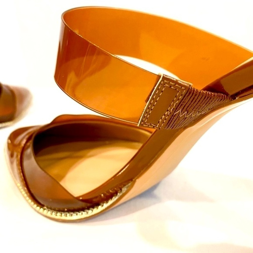 BCBGeneration Brown Heels in Transparent Vinyl Women’s Size 8.5 - Picture 7 of 13